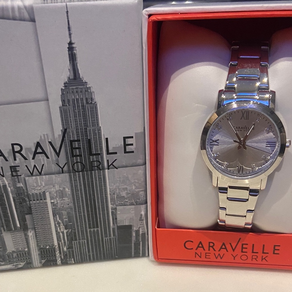 Caravelle New York Silver Metallic Watch